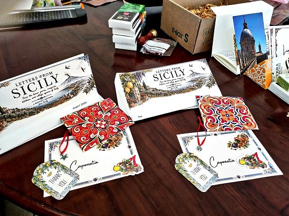 Contents for A Taste of Sicily snail mail letter subscription