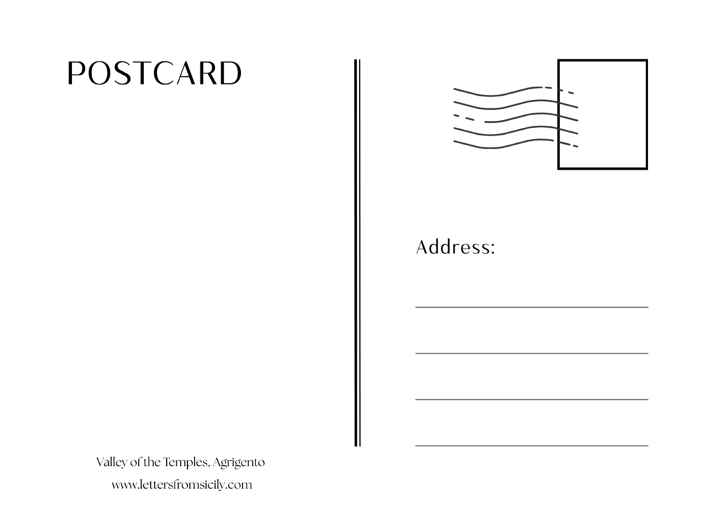 The back template of our postcard subscription plan.