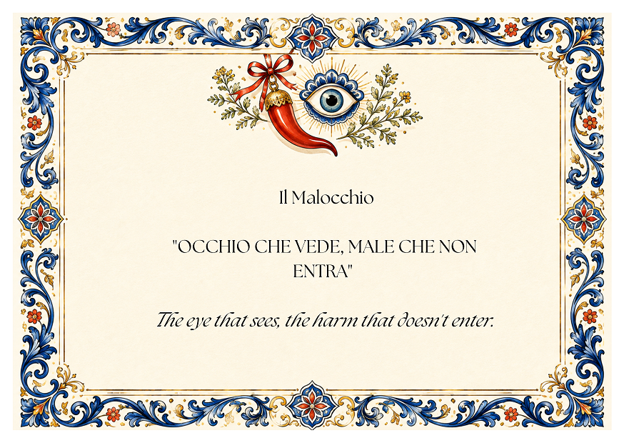 What do you get in snail mail subscriptions? Some provide superstition cards like this one from Letters from Sicily.
