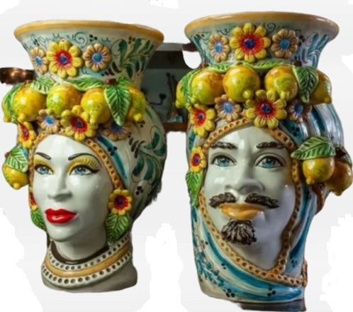 The Moor's Heads are the more unusual gifts for someone who loves Sicily. They are often used for pot plants.